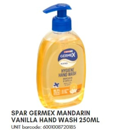 SPAR GERMEX H/WASH MAND&VAN 250ML (RF)